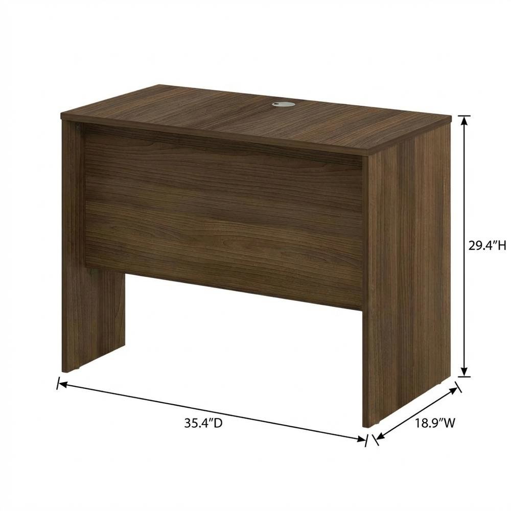 Modern Walnut 35-Inch Rectangular Desk Return For Executive Office Space