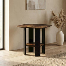 Amber Pine and Black Finish Accent End Table for Living Room