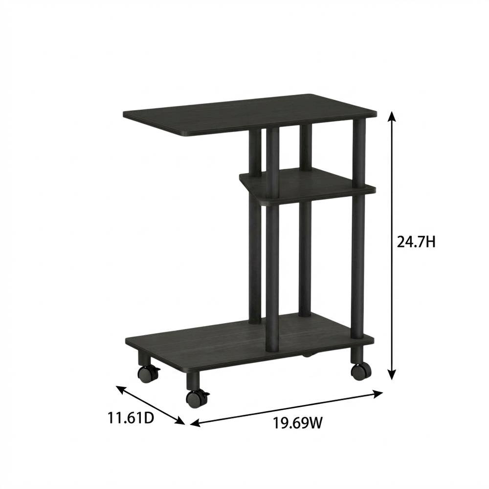 U-Shape Sofa Side Table, Rolling Casters