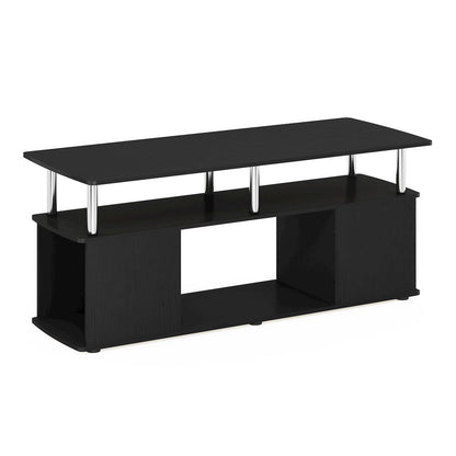 Coffee Table with Storage Shelf, Center Table with Bottom Shelf,Dark Americano