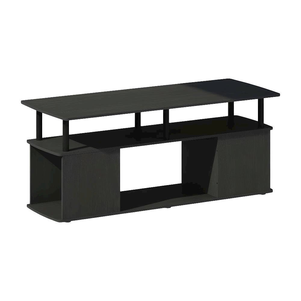 Black Utility Coffee Table with Open Storage and Modern Design