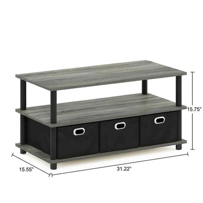 Coffee Table with Bin Drawers Turn-N-Tube Frame