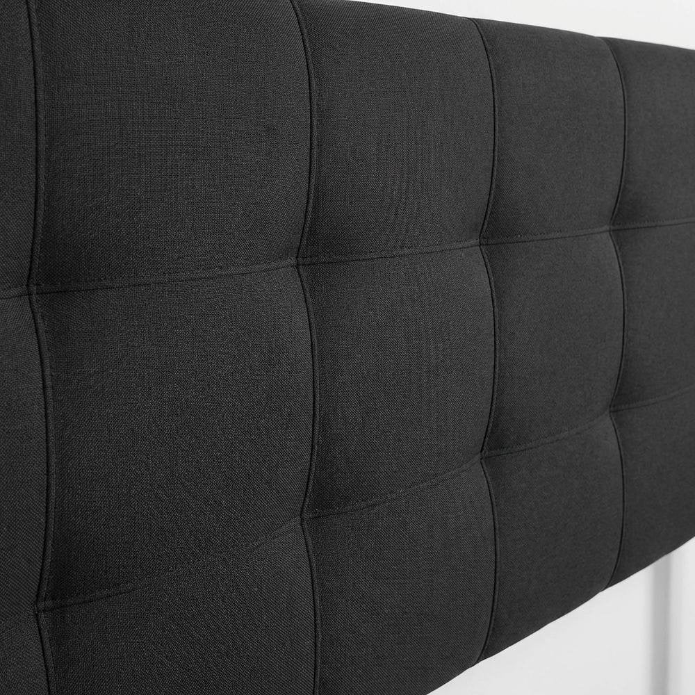Plain Black Upholstered Tufted Headboard King Size with Durable Fabric Finish