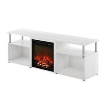 Chrome Fireplace Entertainment Center, TVs up to 70 Inches