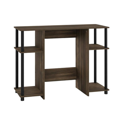 Engineered Wood Compact Computer Desk, Columbia Walnut And Black Finish
