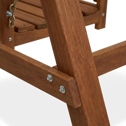 Engineered Wood Porch Swing with Stand in Light Finish