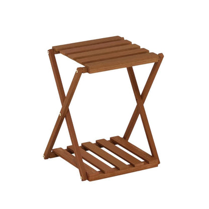 Multi-Purpose Outdoor Folding Display Shelf With Plant Stand And Side Table