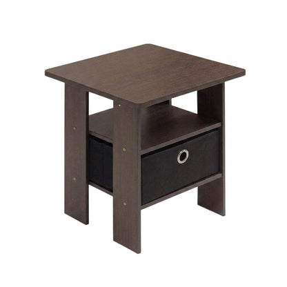 Engineered Wood End Table with Storage Drawer and Modern Design