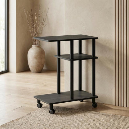 U-Shape Sofa Side Table, Rolling Casters