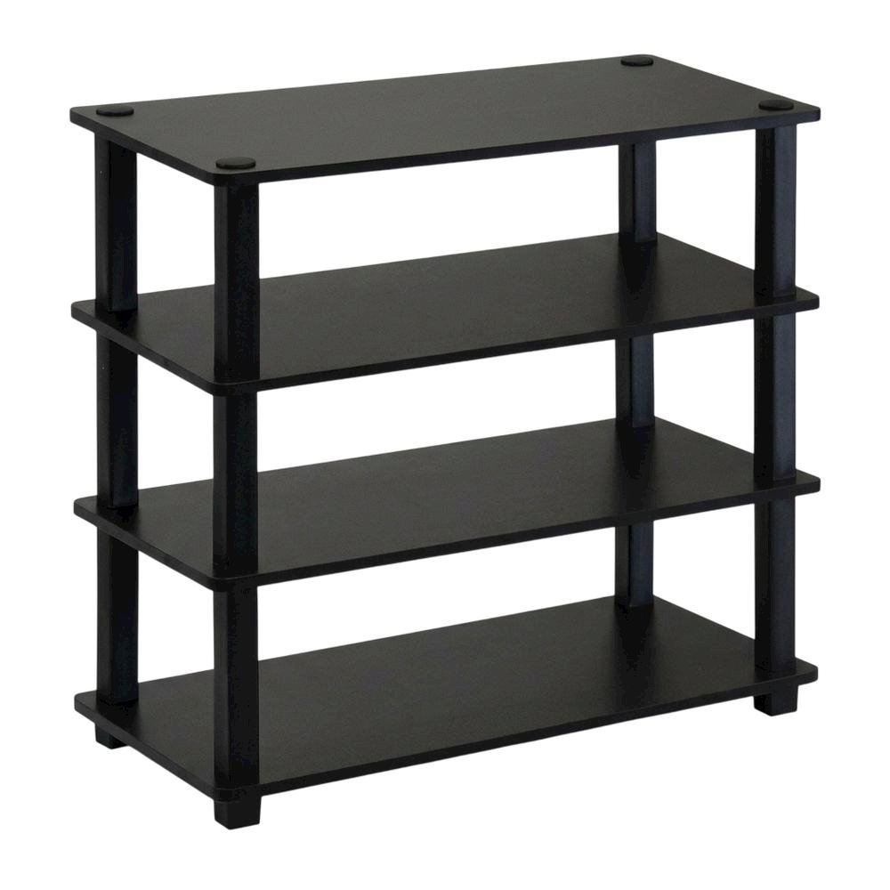 4-Tier Shoe Rack, Composite Wood, PVC Tubes, Tool-Free Assembly