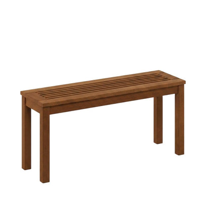 Hardwood Bench, Teak Oil Finish, Backless Garden Seat