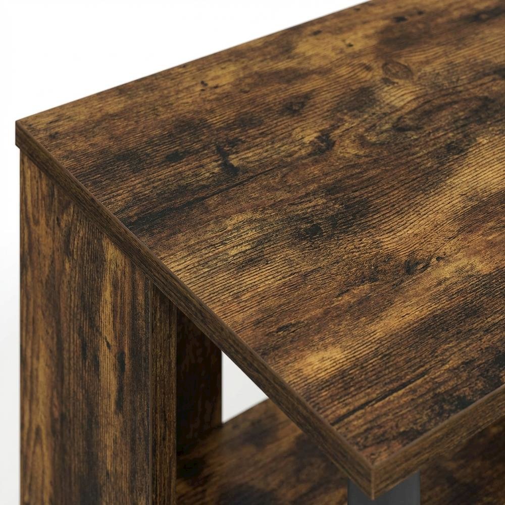 Engineered Wood TV stand with black and amber pine finish