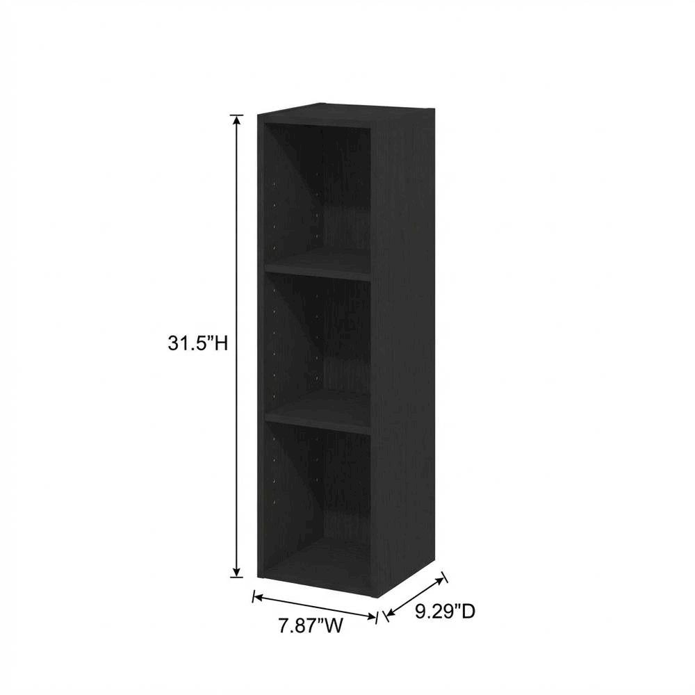 Engineered Wood bookcase in sleek black finish with durable design