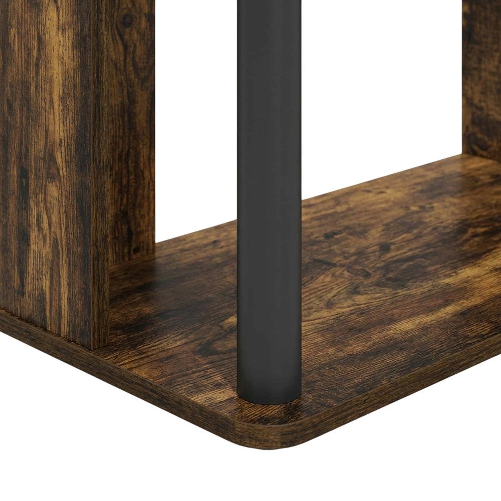 Engineered Wood TV stand with black and amber pine finish