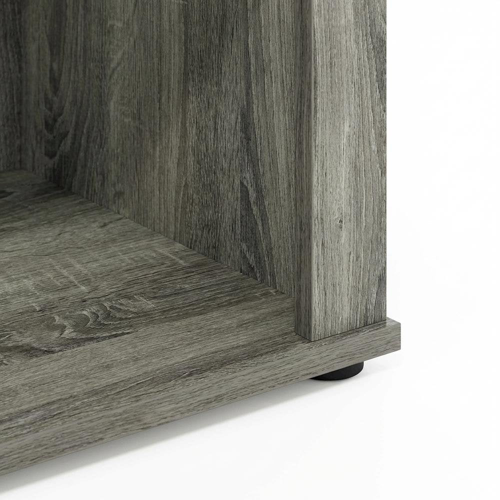 Engineered Wood TV Stand with Fireplace and French Oak Grey Finish