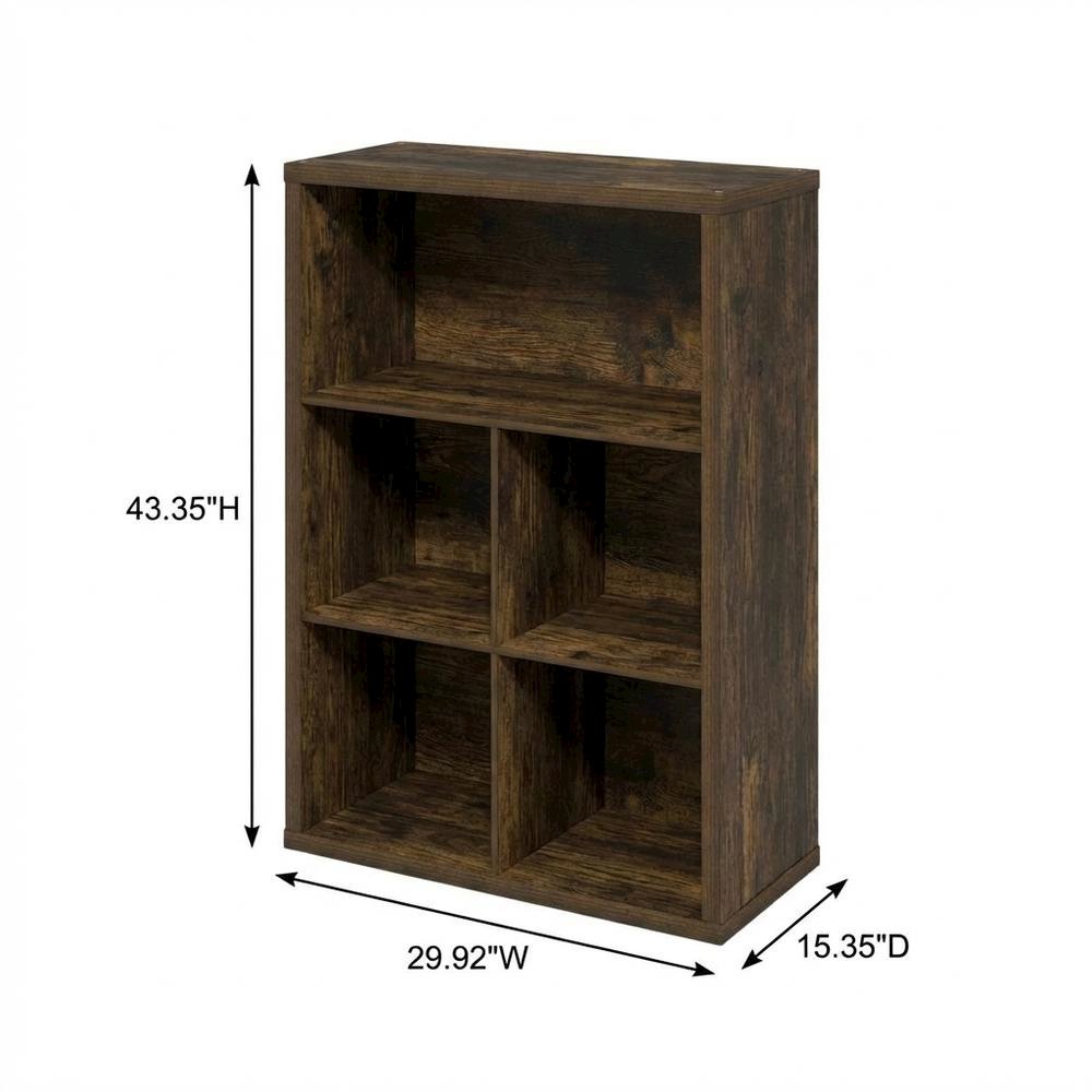 Engineered Wood bookcase with adjustable shelves for versatile storage