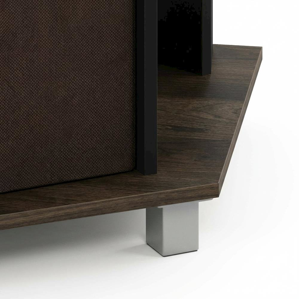 Simplistic TV Stand with Storage Bins in Dark Brown and Walnut Finish