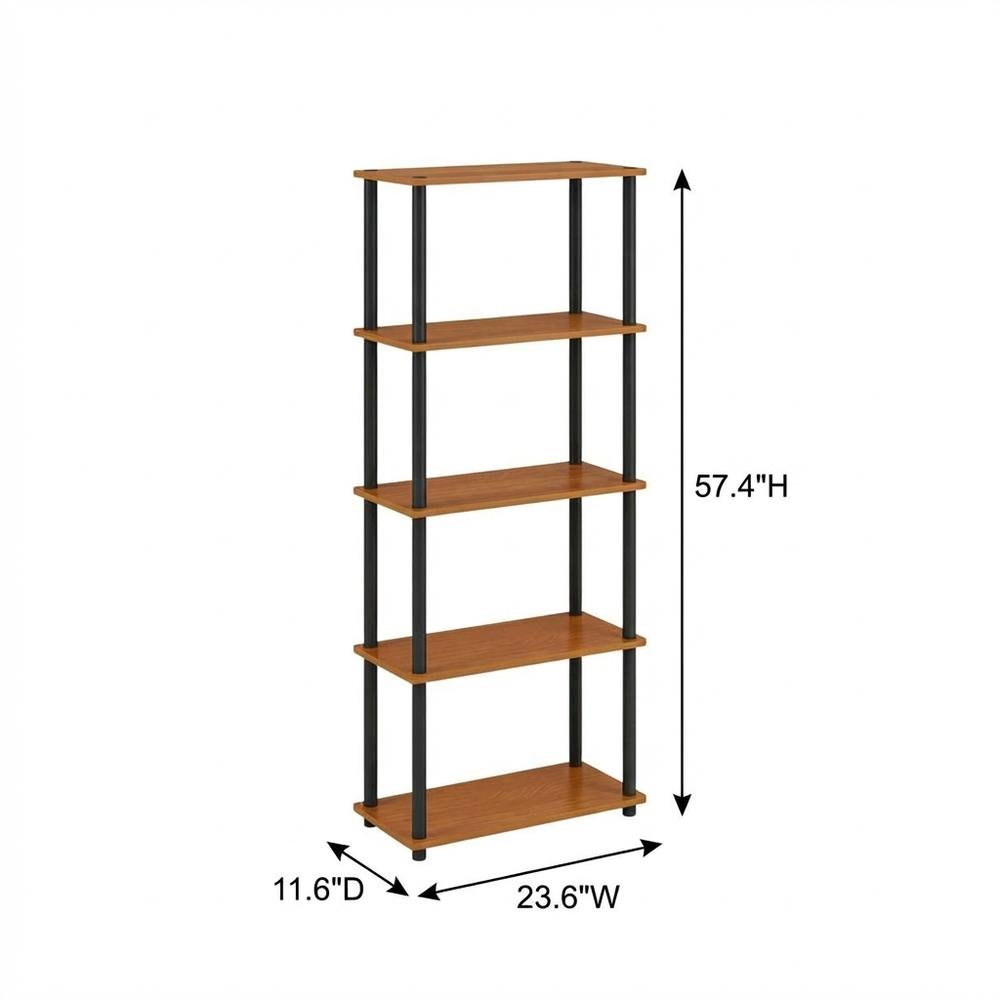 Engineered Wood Bookcase with Adjustable Shelves and Sturdy Construction