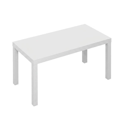 White Rectangle Coffee Table with 2 Side Tables, 1.8-Inch Thick Top, 3-Piece Set