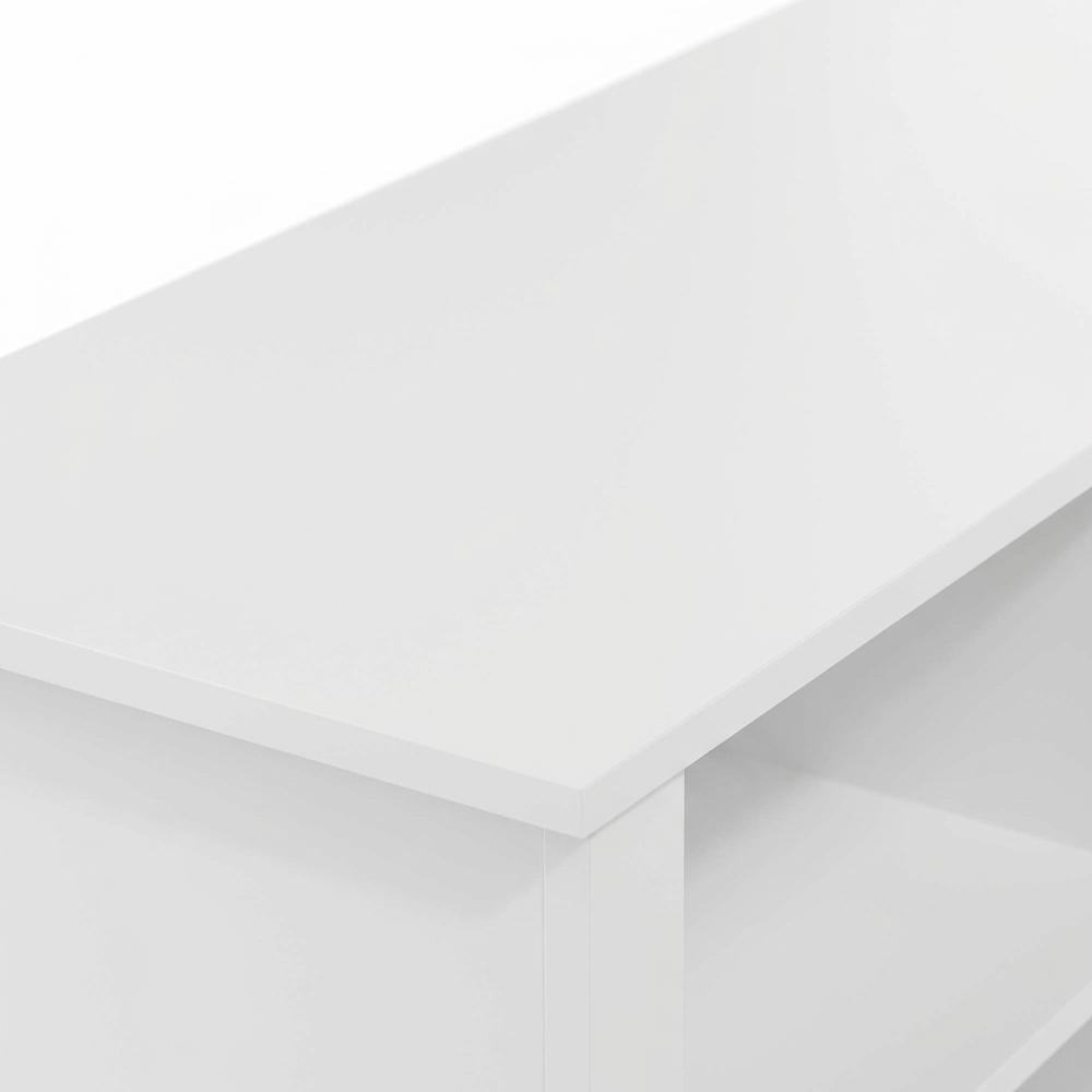 Solid White TV Stand with Fireplace and Engineered Wood Construction