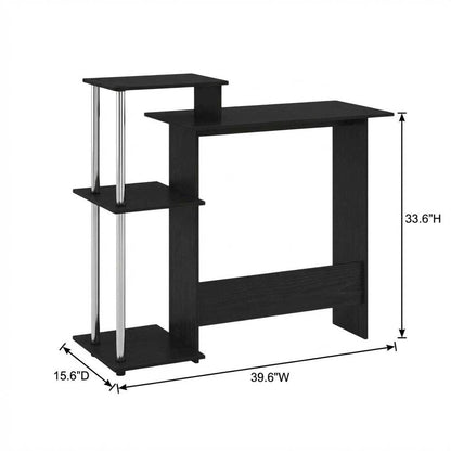 Stainless Steel Laptop Desk with Americano Finish for Home Use