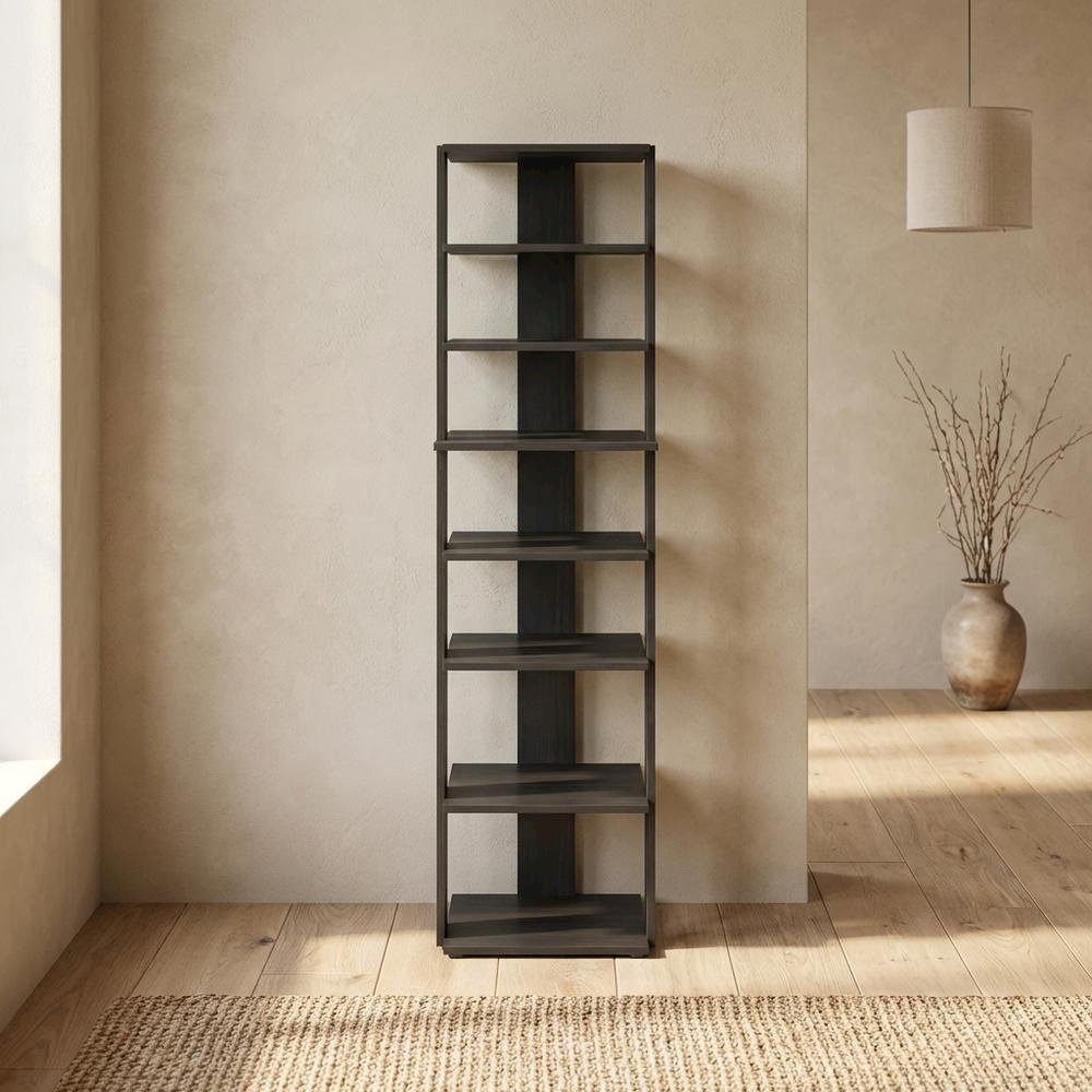 Espresso 8-Tier Vertical Shoe Tower, Free Standing Space Saving Closet Organizer