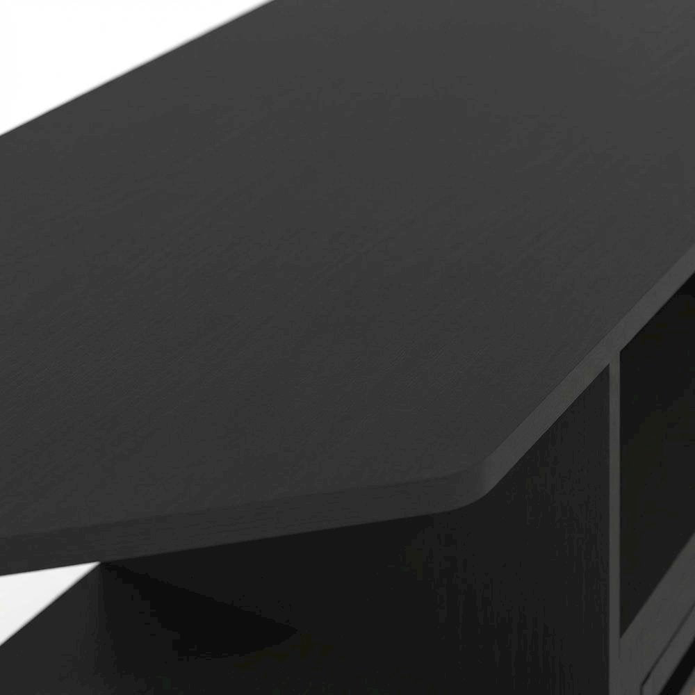 Open storage corner fireplace TV stand, 55-inch TVs, Engineered Wood