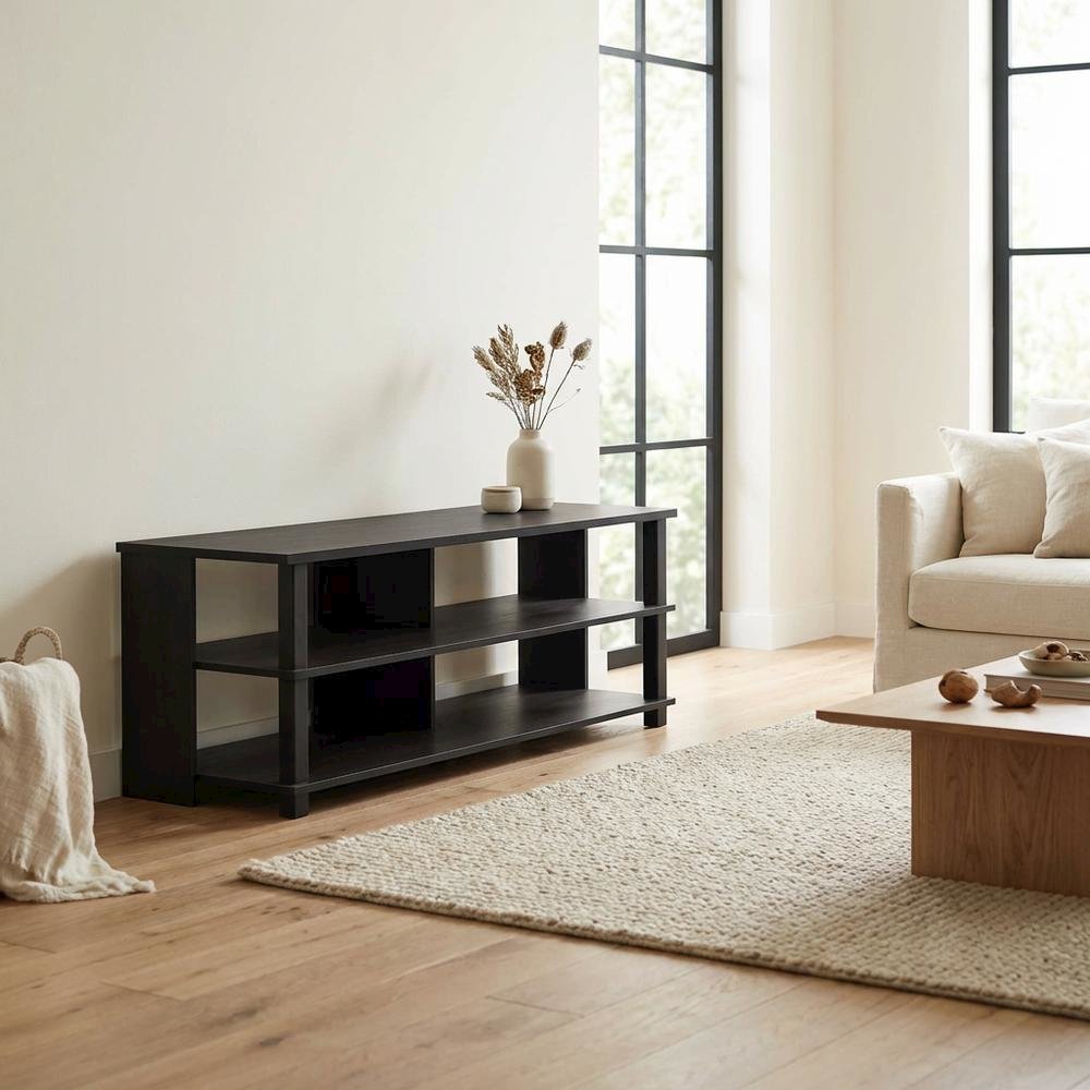 Engineered Wood 3-Tier TV Stand, TVs up to 50 inches, Espresso/Black finish