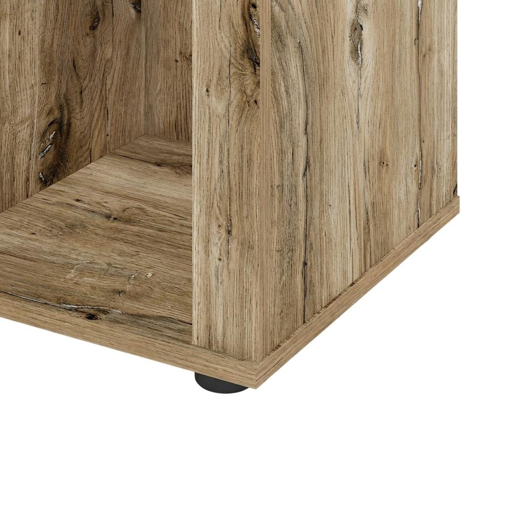 Engineered Wood Entertainment Center with Fireplace in Brown finish