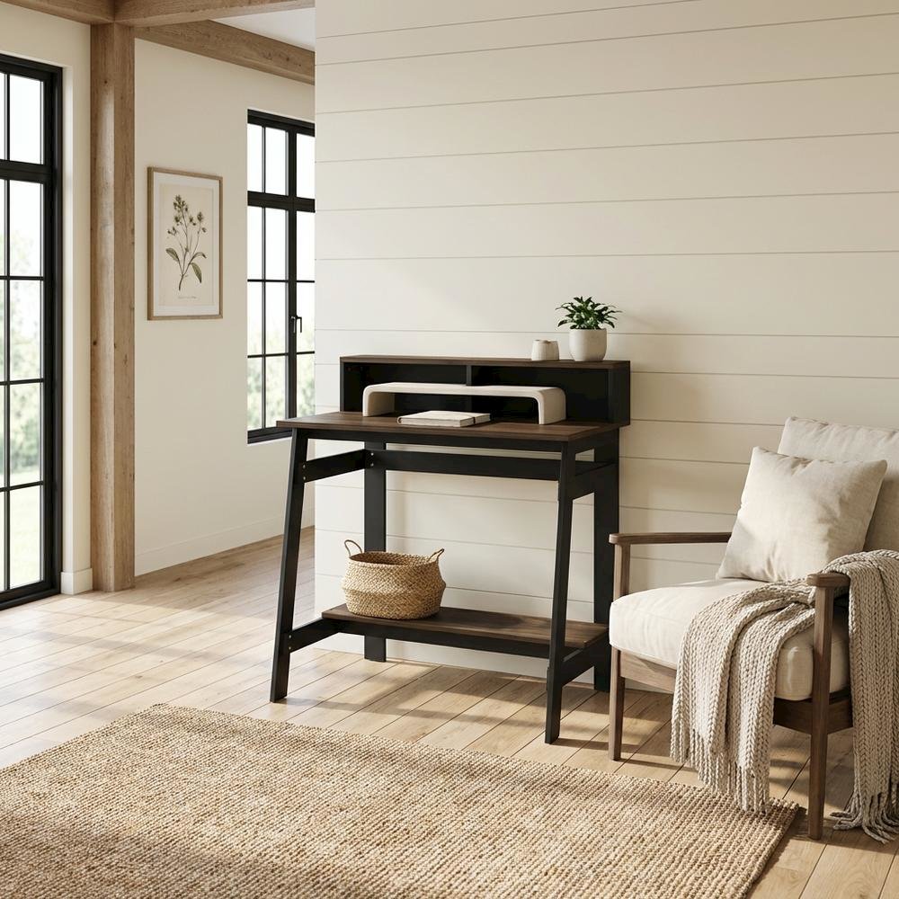 Columbia Walnut A Frame Computer Desk with Modern Style and Stable Frame