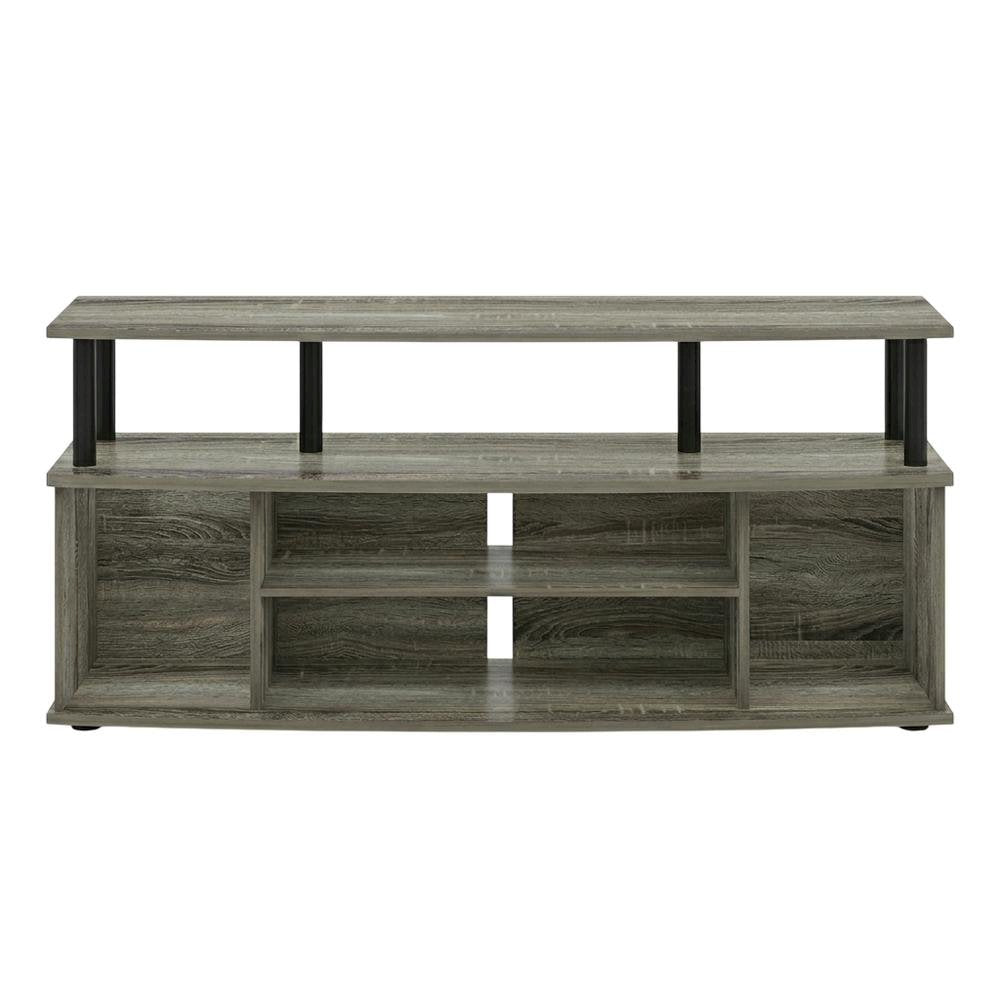 Stylish French Oak and Black Large Entertainment Center for up to 55-inch TV