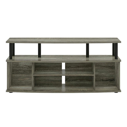 Stylish French Oak and Black Large Entertainment Center for up to 55-inch TV