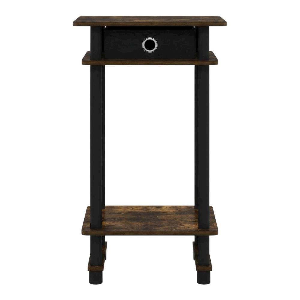 Finish Tall End Tables with Storage Bins, Set of 2