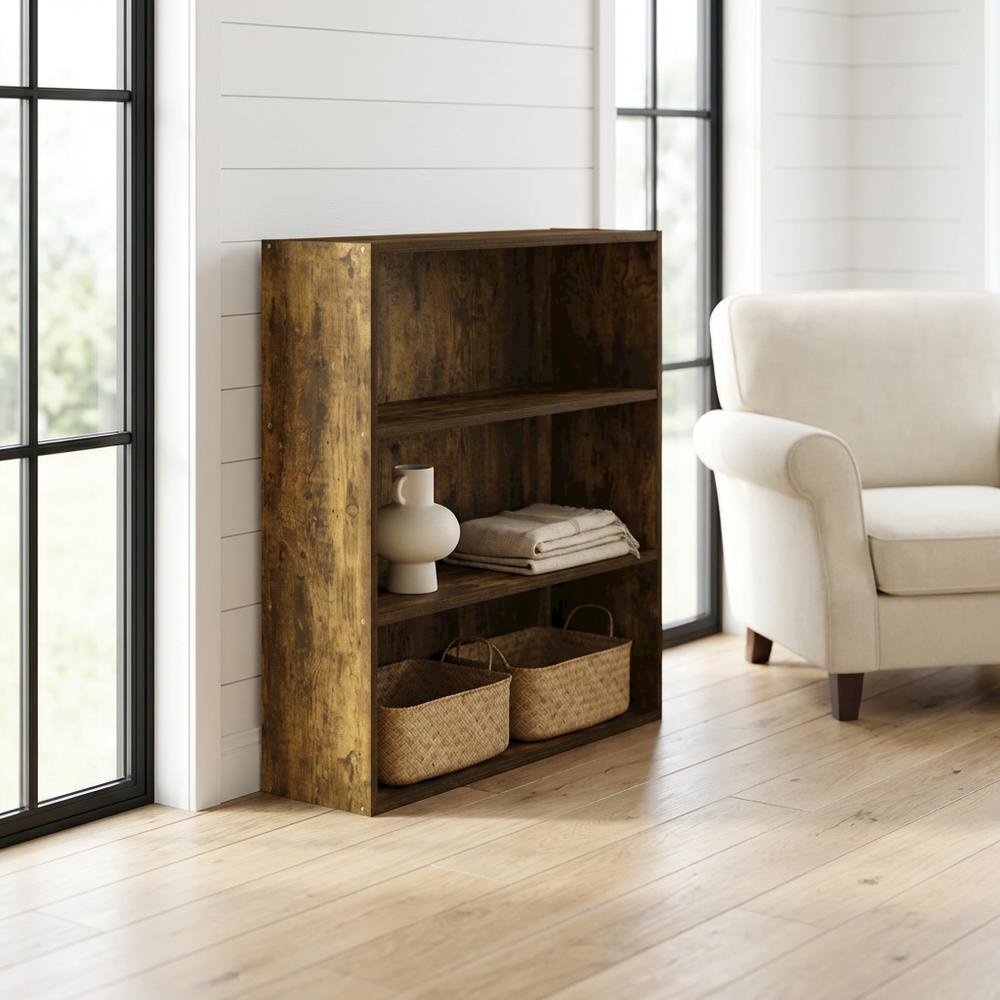 3-Tier Open Shelf Bookcase with Modern Design, Durable Engineered Wood Material