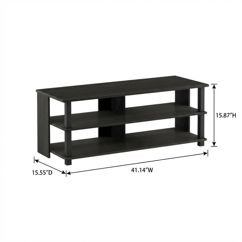 Engineered Wood 3-Tier TV Stand, TVs up to 50 inches, Espresso/Black finish