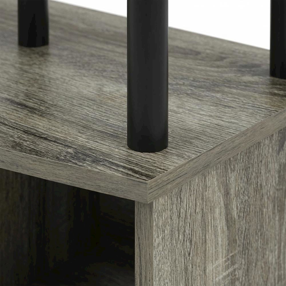 Stylish French Oak and Black Large Entertainment Center for up to 55-inch TV