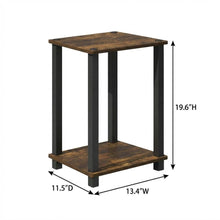 Amber Pine and Black Nightstands with Modern Design – Set of 2
