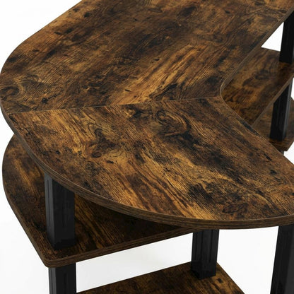 Engineered Wood TV Stand with Amber Pine and Black Finish