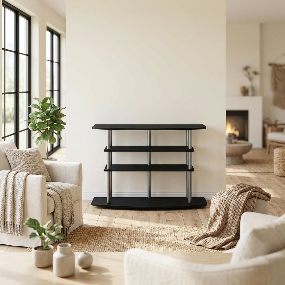 Engineered Wood TV Stand for up to 46-inch Screens with 4-Tier Storage