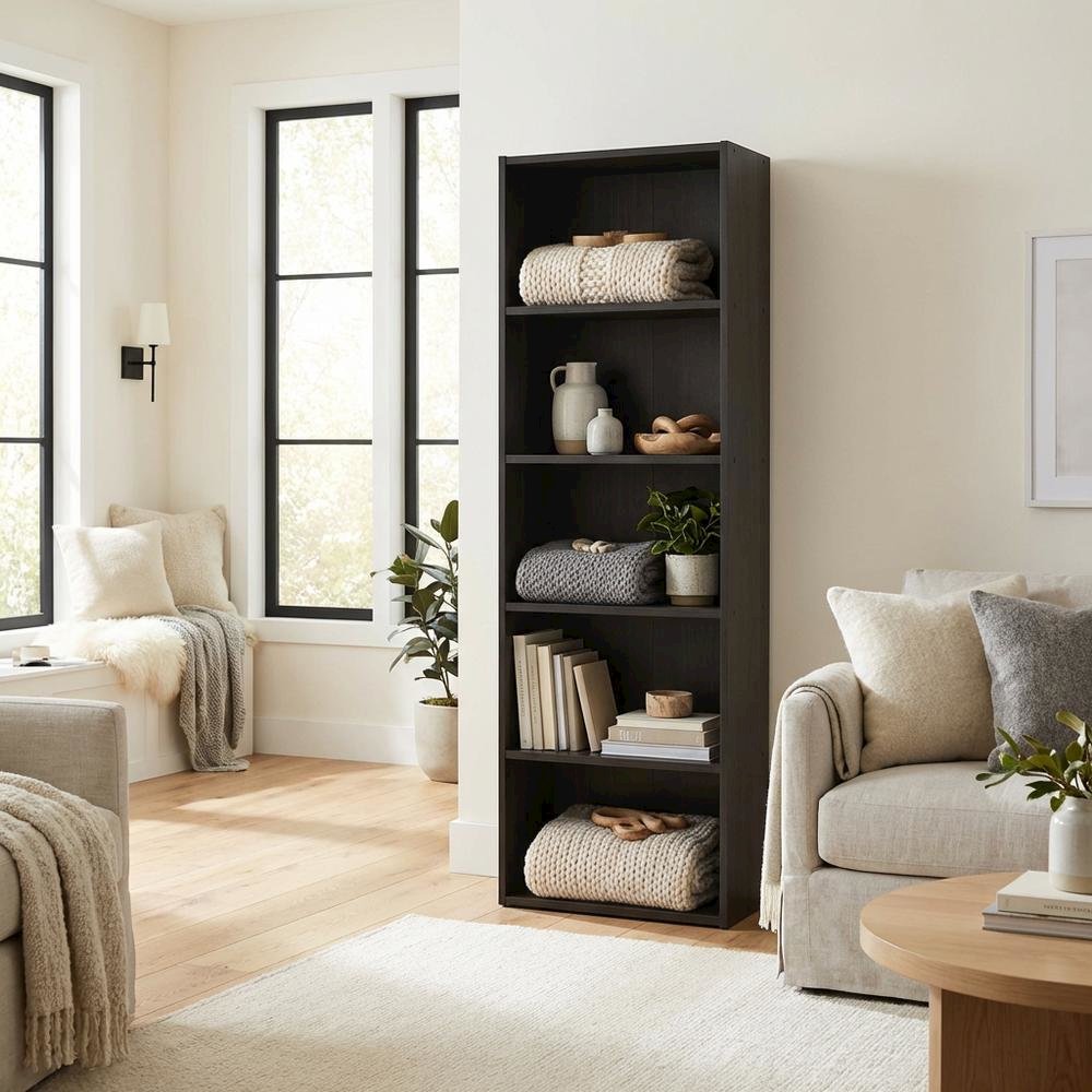 Engineered Wood Bookcase with Open Shelving for Home and Office Storage