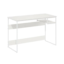 White Study Desk With Solid Finish And Spacious Workspace