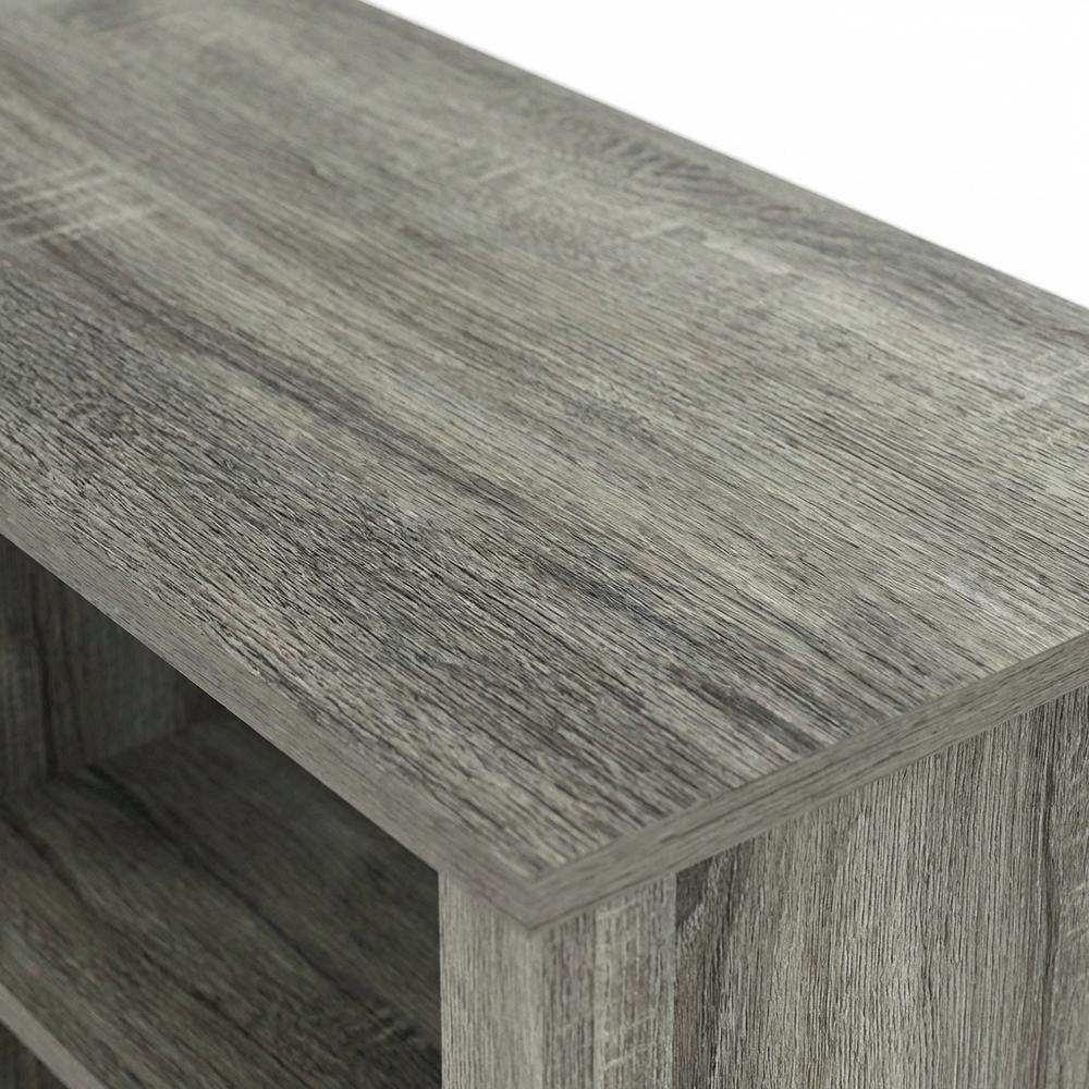 Engineered Wood TV stand with fireplace in French Oak Grey for modern living