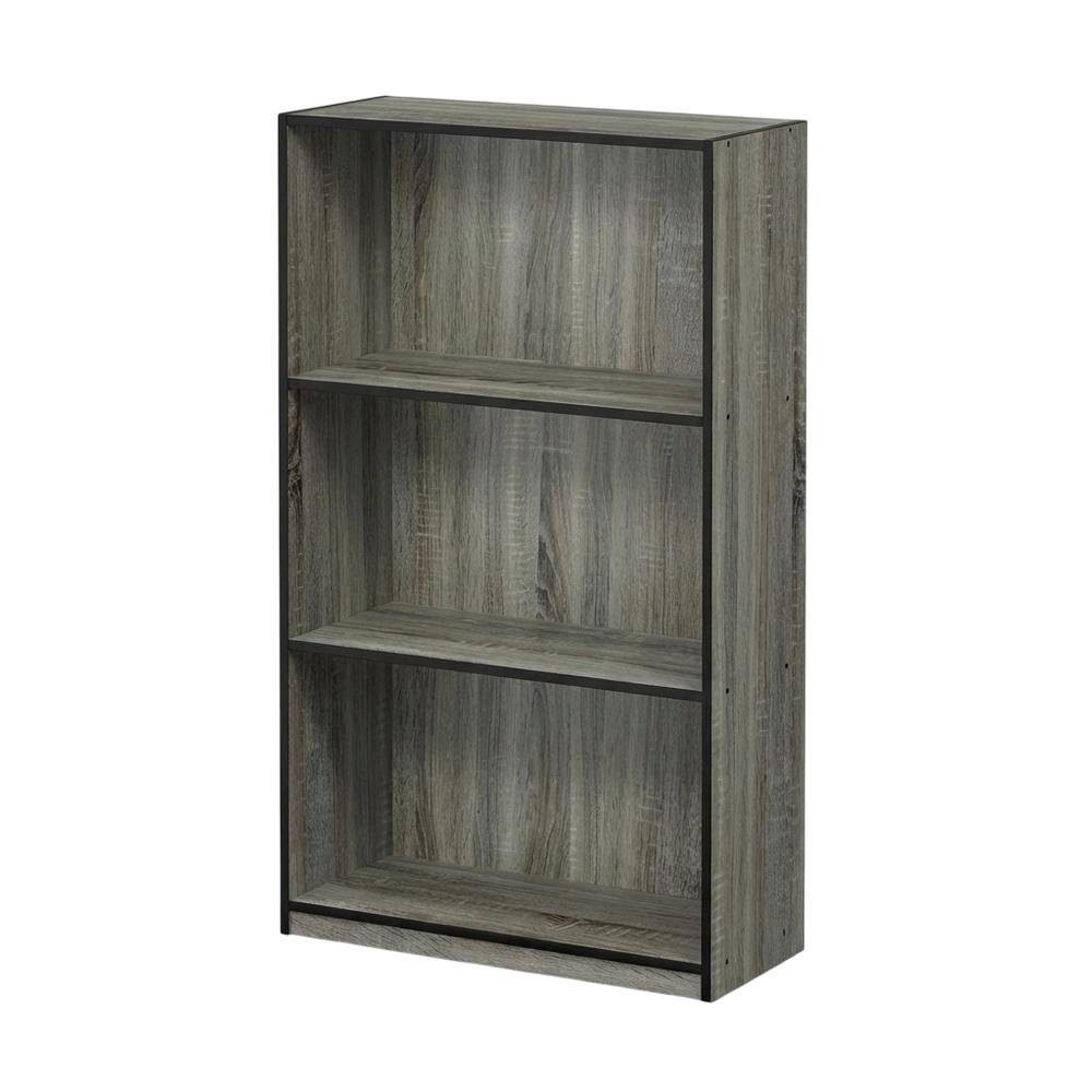3-Tier Bookcase with Engineered Wood Shelves for Organized Storage