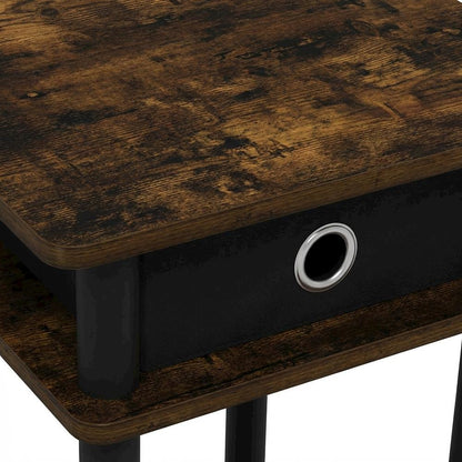 Finish Tall End Tables with Storage Bins, Set of 2