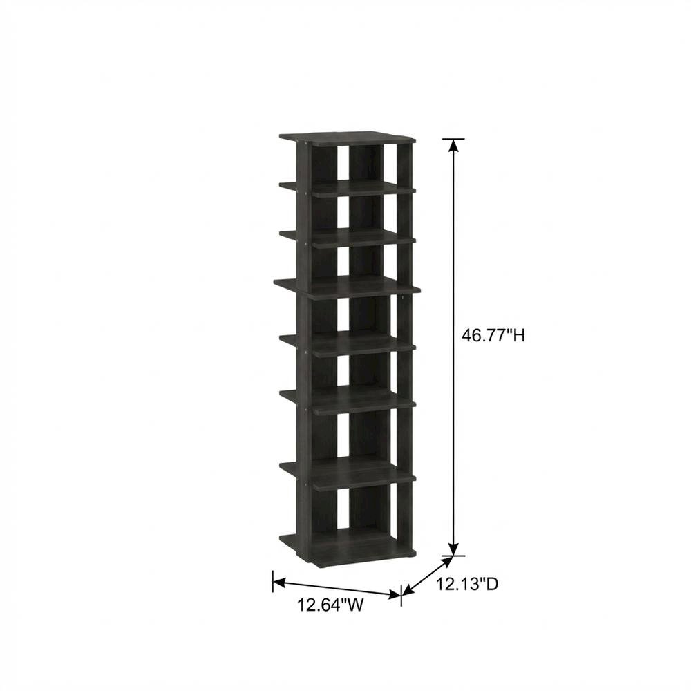 Espresso 8-Tier Vertical Shoe Tower, Free Standing Space Saving Closet Organizer