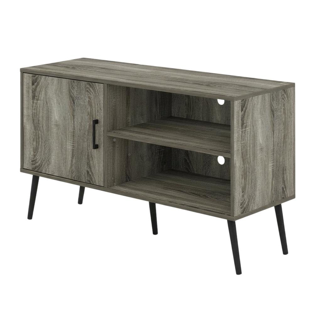 Mid Century Style TV Stand, Engineered Wood Legs, French Oak Grey Finish