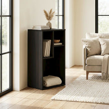 Irregular 3-Cube Bookcase with Espresso Finish, Storage Organizer, Modern Design
