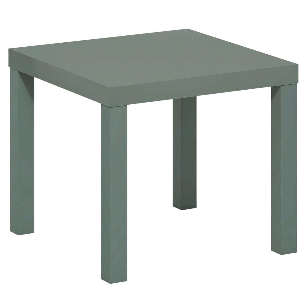 Sage Green Square End Table with Thick Top and Modern Design