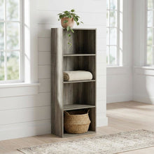 4-Tier Open Shelf Bookcase with Rustic French Oak Finish