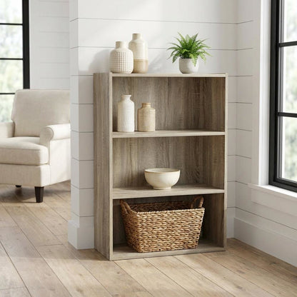 Engineered Wood Bookcase with Open Shelves in Sonoma Oak Finish